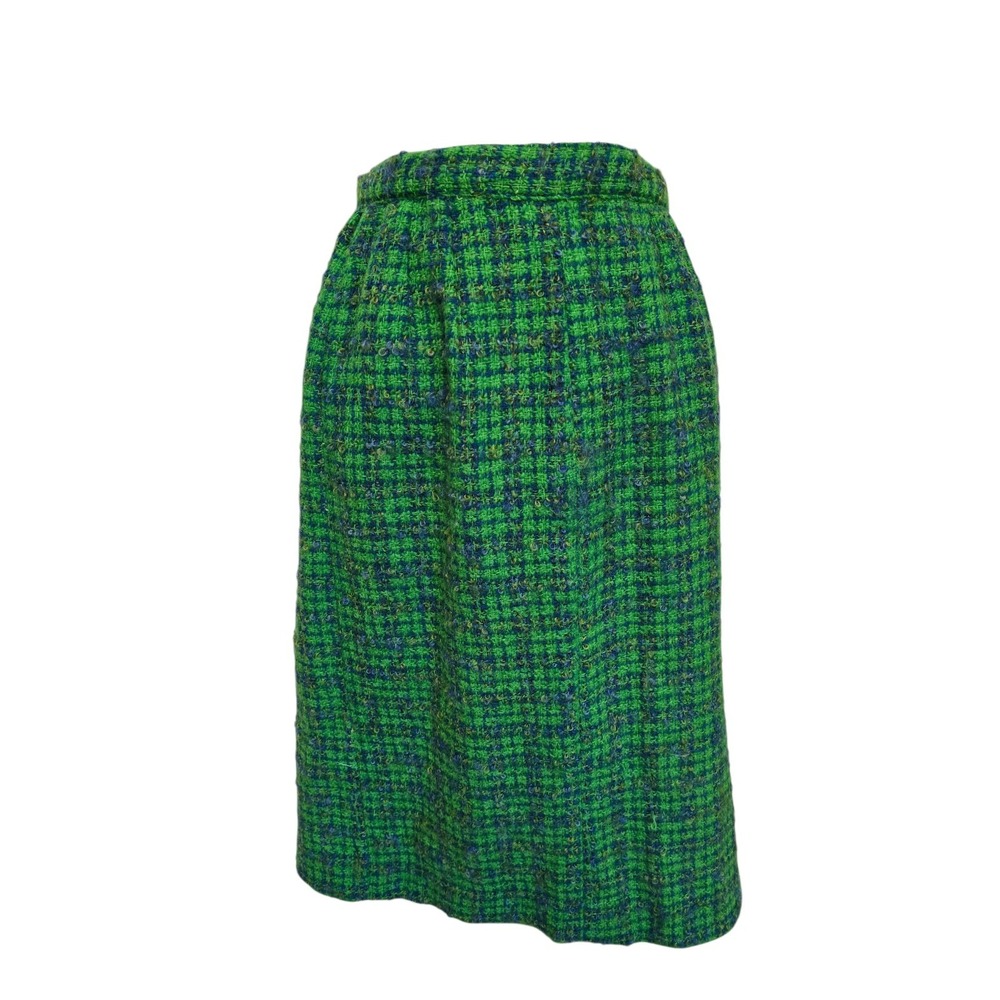 1950s 60s‎ Vintage Tweed Skirt Green Knit Womens by Davidow